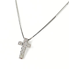 クロスモチーフ デザインネックレス ネックレス Pt900 Pt850 ダイヤモンド レディース ノンブランドジュエリー 【中古】nbjwl