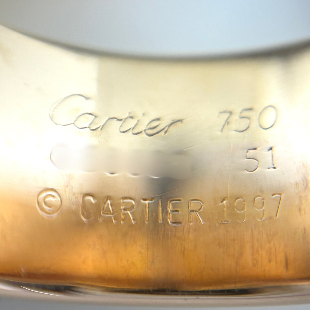 カルティエ C2 ダイヤ リング YG イエローゴールド 指輪 スリーカラー リング 11.5号 750 ダイヤモンド レディース ブランドジュエリー 【中古】brjwl