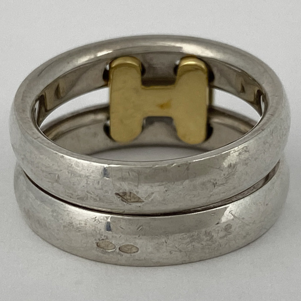 エルメス オランプ リング Hロゴ 指輪 リング 11号 メタル GP シルバー ゴールド レディース 【中古】bracc