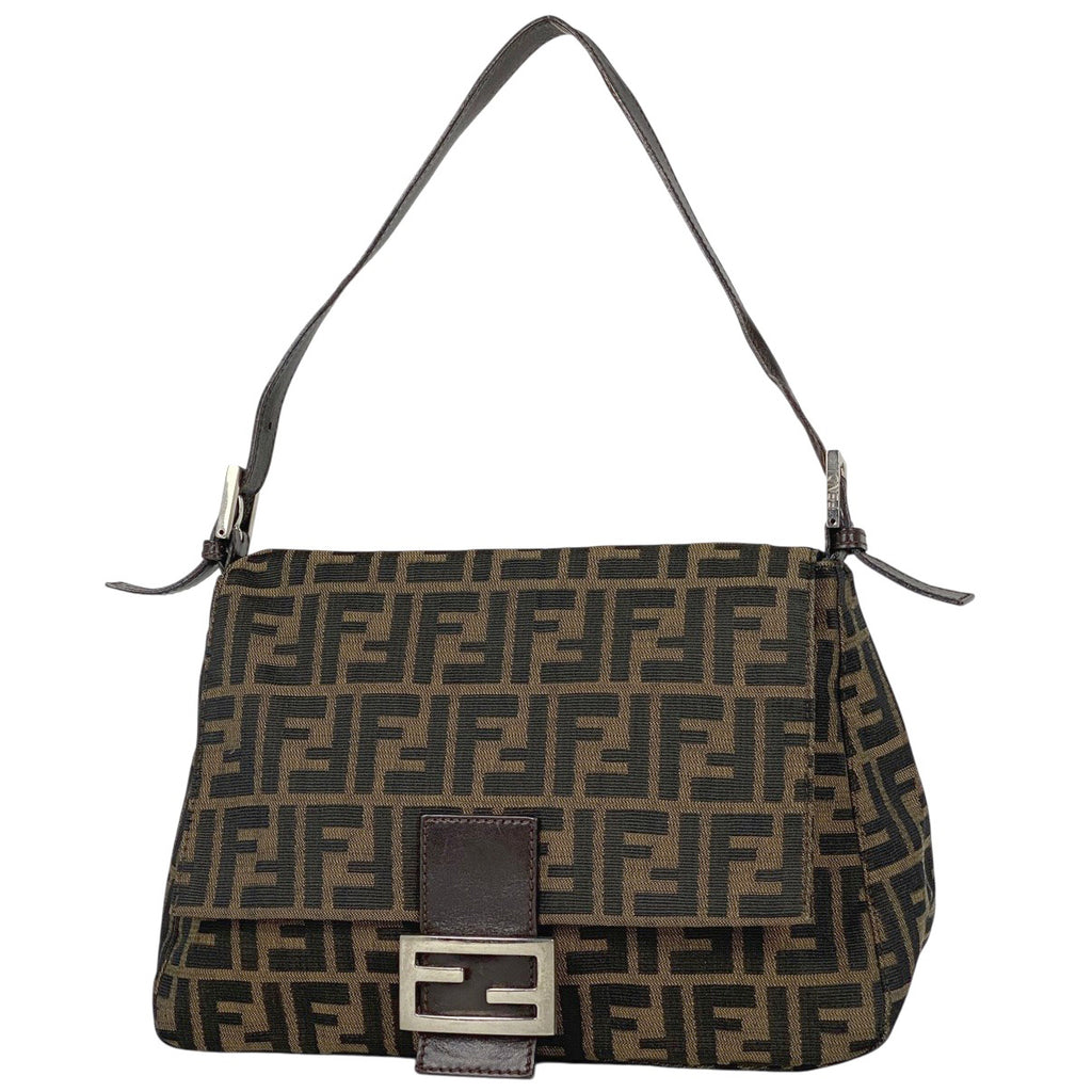 フェンディ ズッカ柄 ショルダーバッグ マンマバケット ワンショルダー ハンドバッグ ショルダーバッグ キャンバス ブラウン 26325 レディース 【中古】brbag