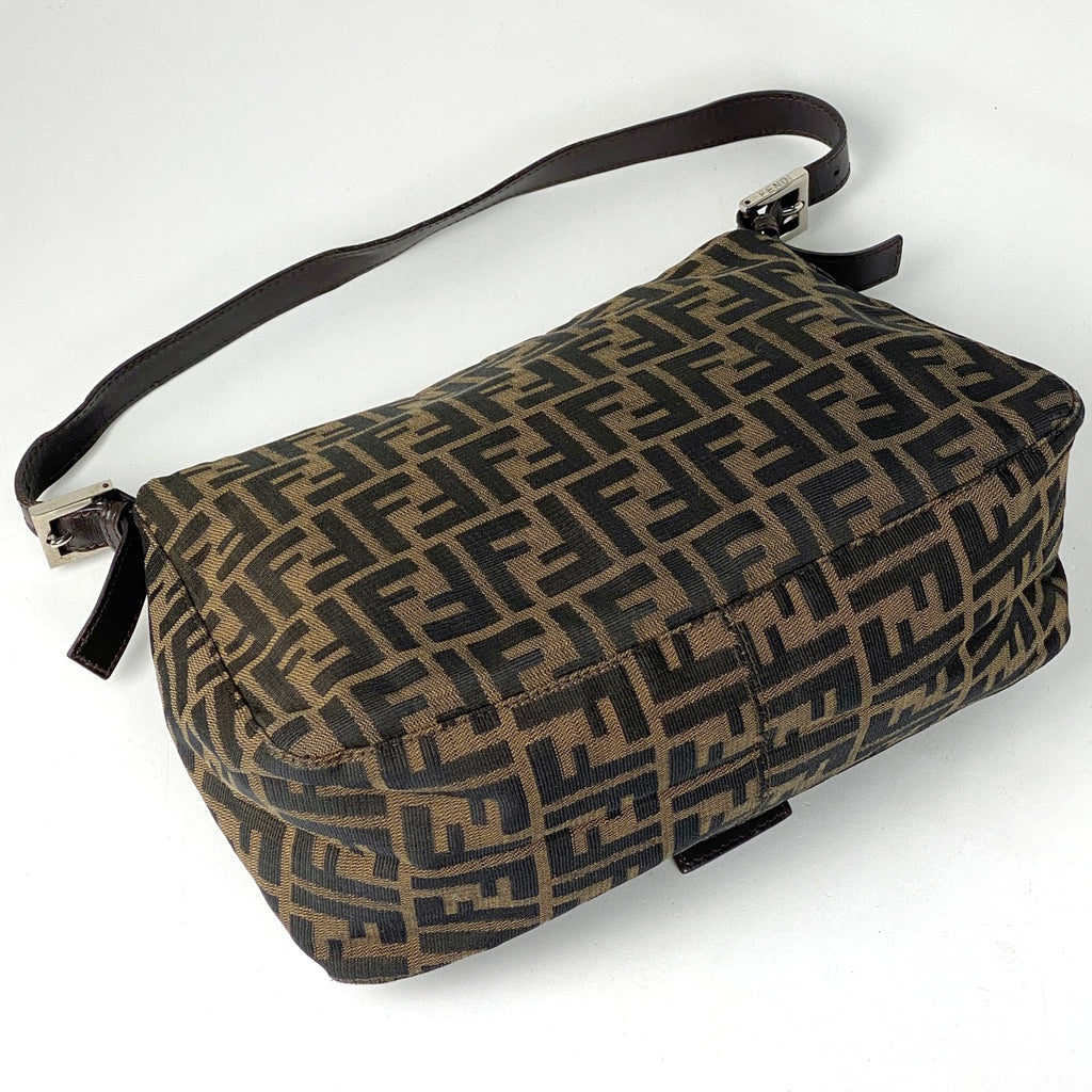 フェンディ ズッカ柄 ショルダーバッグ マンマバケット ワンショルダー ハンドバッグ ショルダーバッグ キャンバス ブラウン 26325 レディース 【中古】brbag