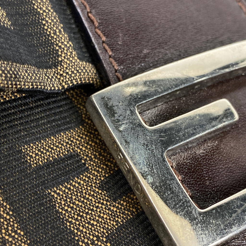 フェンディ ズッカ柄 ショルダーバッグ マンマバケット ワンショルダー ハンドバッグ ショルダーバッグ キャンバス ブラウン 26325 レディース 【中古】brbag