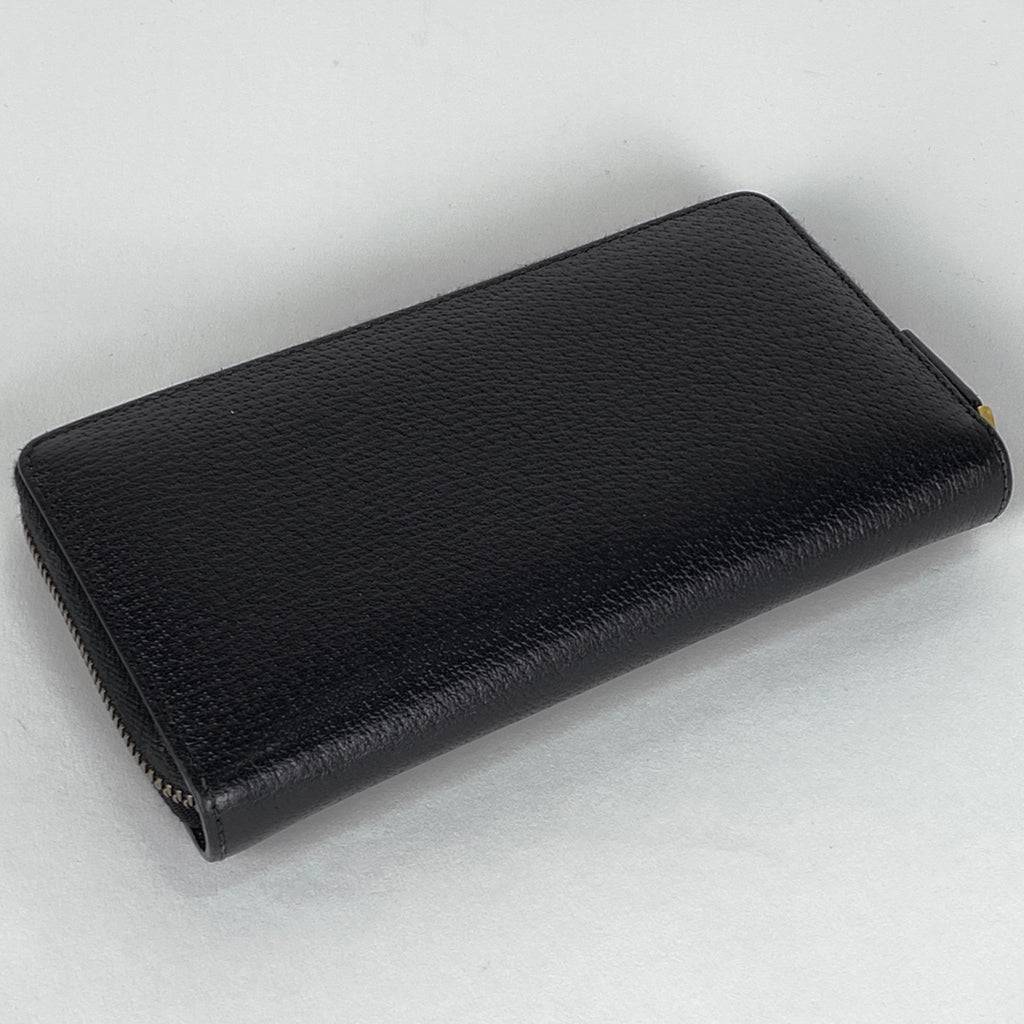 グッチ GGマーモント 長財布 ダブルG ラウンドファスナー 長財布 レザー ブラック 428736 レディース 【中古】brbag
