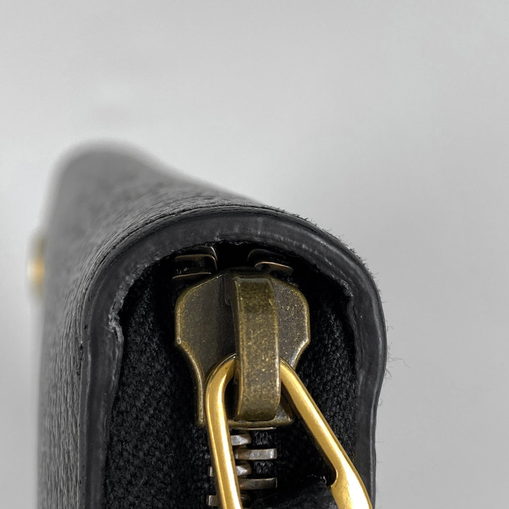 グッチ GGマーモント 長財布 ダブルG ラウンドファスナー 長財布 レザー ブラック 428736 レディース 【中古】brbag