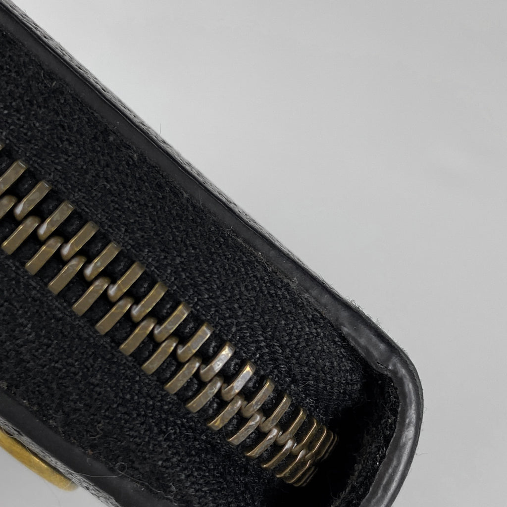 グッチ GGマーモント 長財布 ダブルG ラウンドファスナー 長財布 レザー ブラック 428736 レディース 【中古】brbag