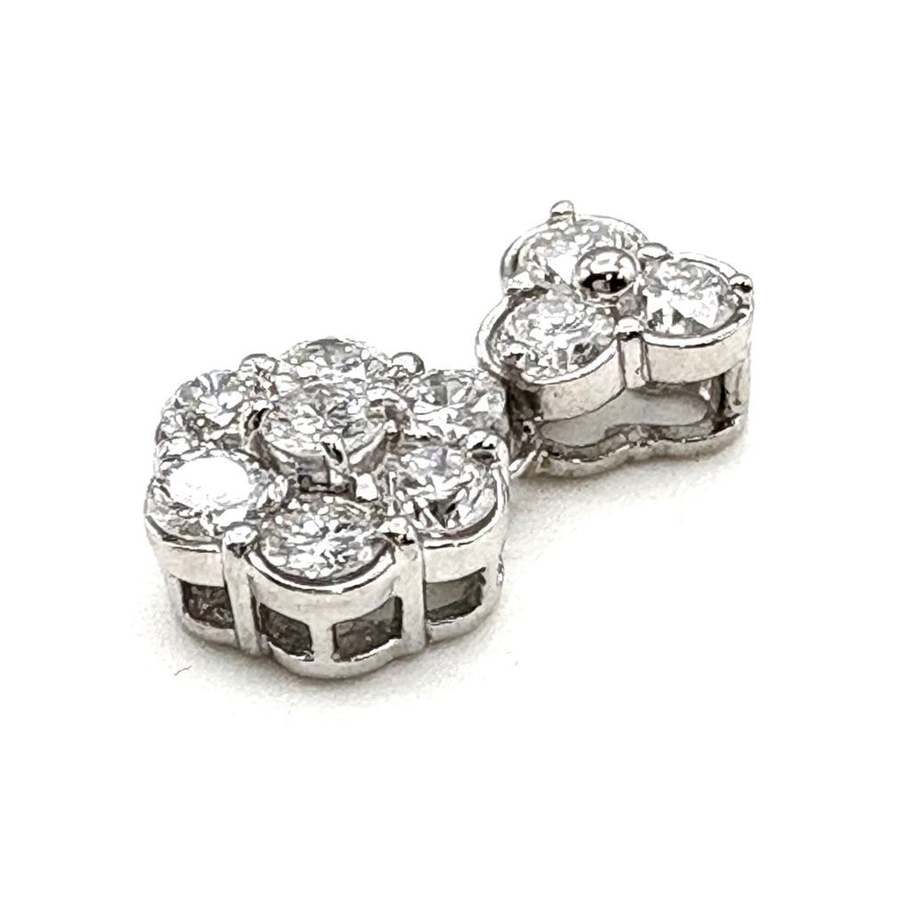 フラワーモチーフ ペンダントトップ プラチナ メレダイヤ 花 ペンダントトップ Pt900 ダイヤモンド レディース 【中古】nbjwl