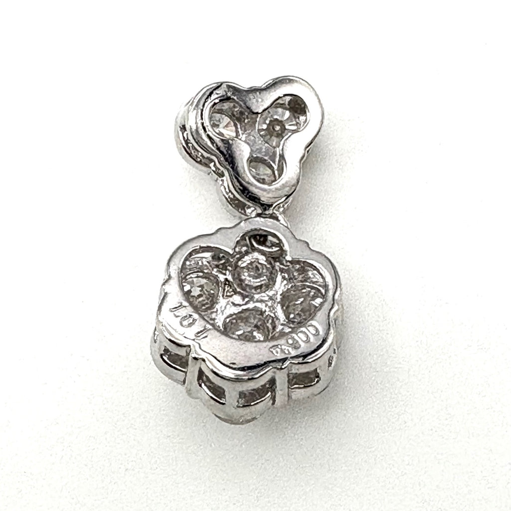 フラワーモチーフ ペンダントトップ プラチナ メレダイヤ 花 ペンダントトップ Pt900 ダイヤモンド レディース 【中古】nbjwl