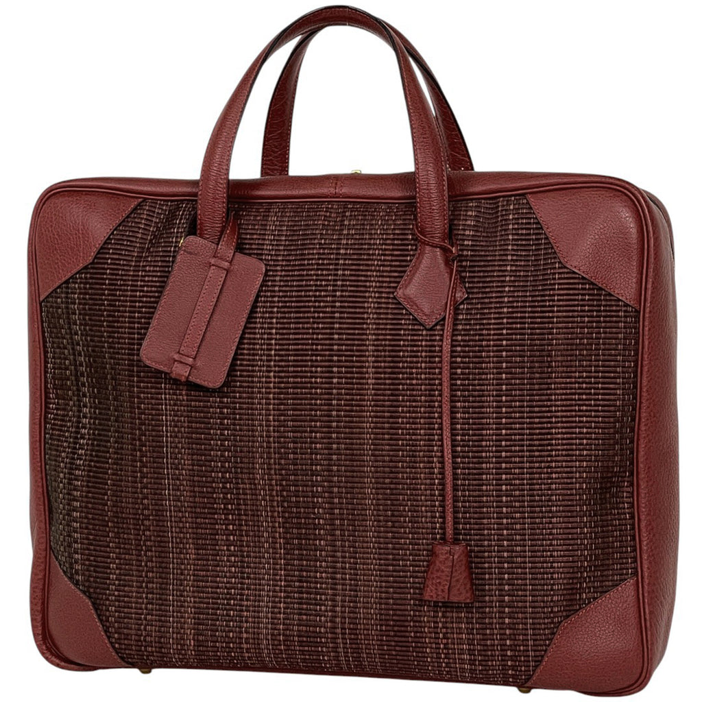 エルメス ヴィクトリア 45 ブリーフケース ハンドバッグ ビジネスバッグ クリノラン ルージュアッシュ □G レディース 【中古】brbag