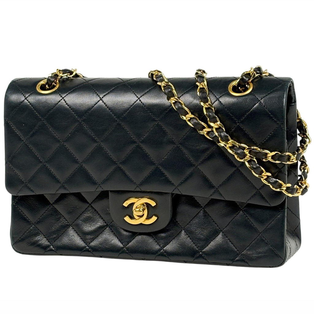 【ジャンク品】シャネル マトラッセ Wフラップ チェーン ショルダーバッグ ココマーク ショルダーバッグ レザー ブラック A01112 レディース 【中古】brbag