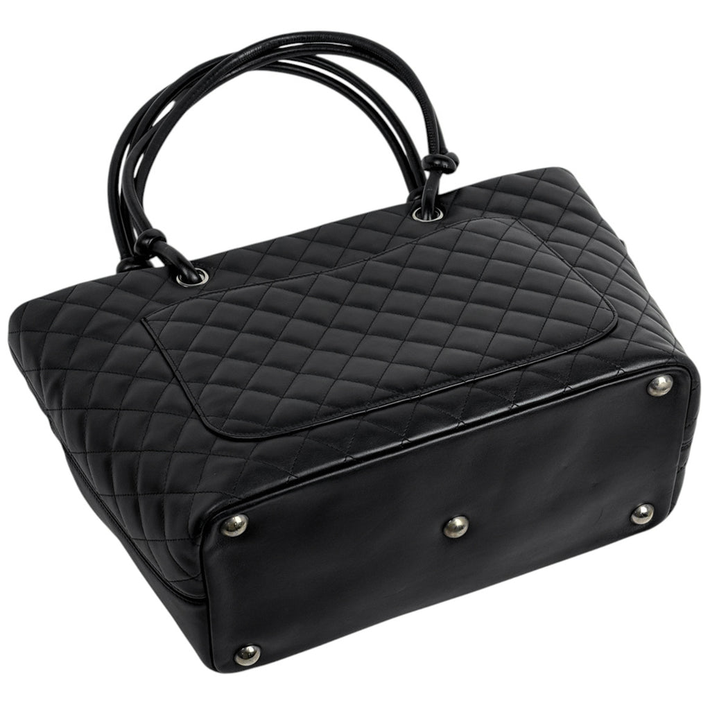 シャネル カンボンライン ラージ ショルダーバッグ レザー ブラック A25169 レディース 中古 brbag