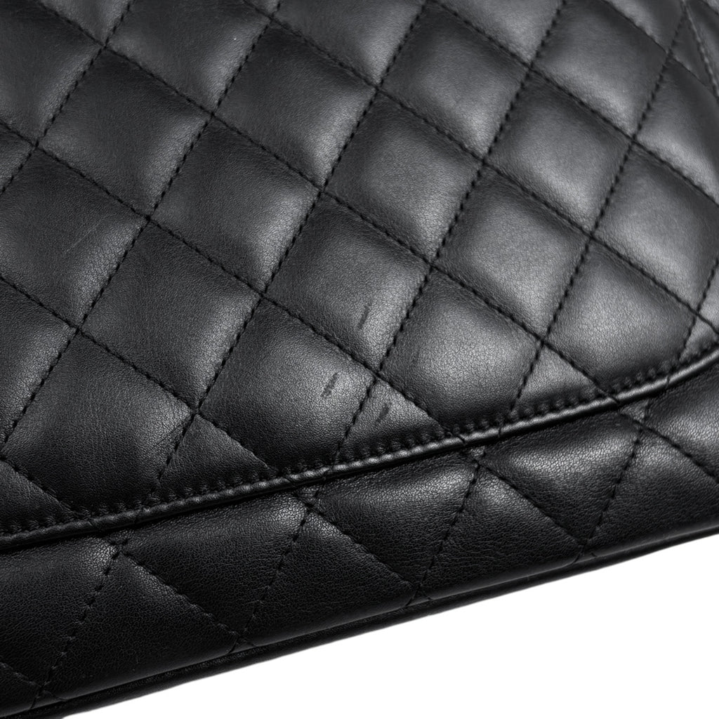 シャネル カンボンライン ラージ ショルダーバッグ レザー ブラック A25169 レディース 中古 brbag