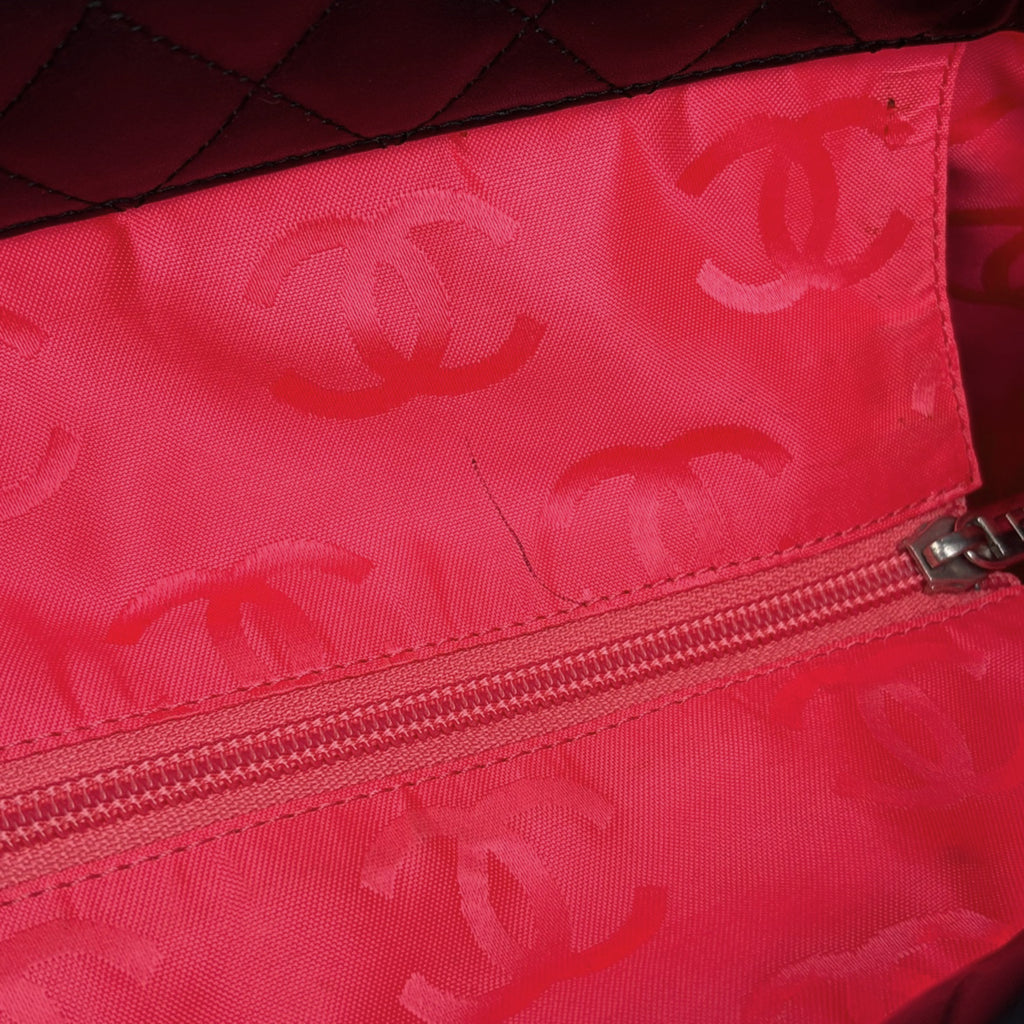 シャネル カンボンライン ラージ ショルダーバッグ レザー ブラック A25169 レディース 中古 brbag