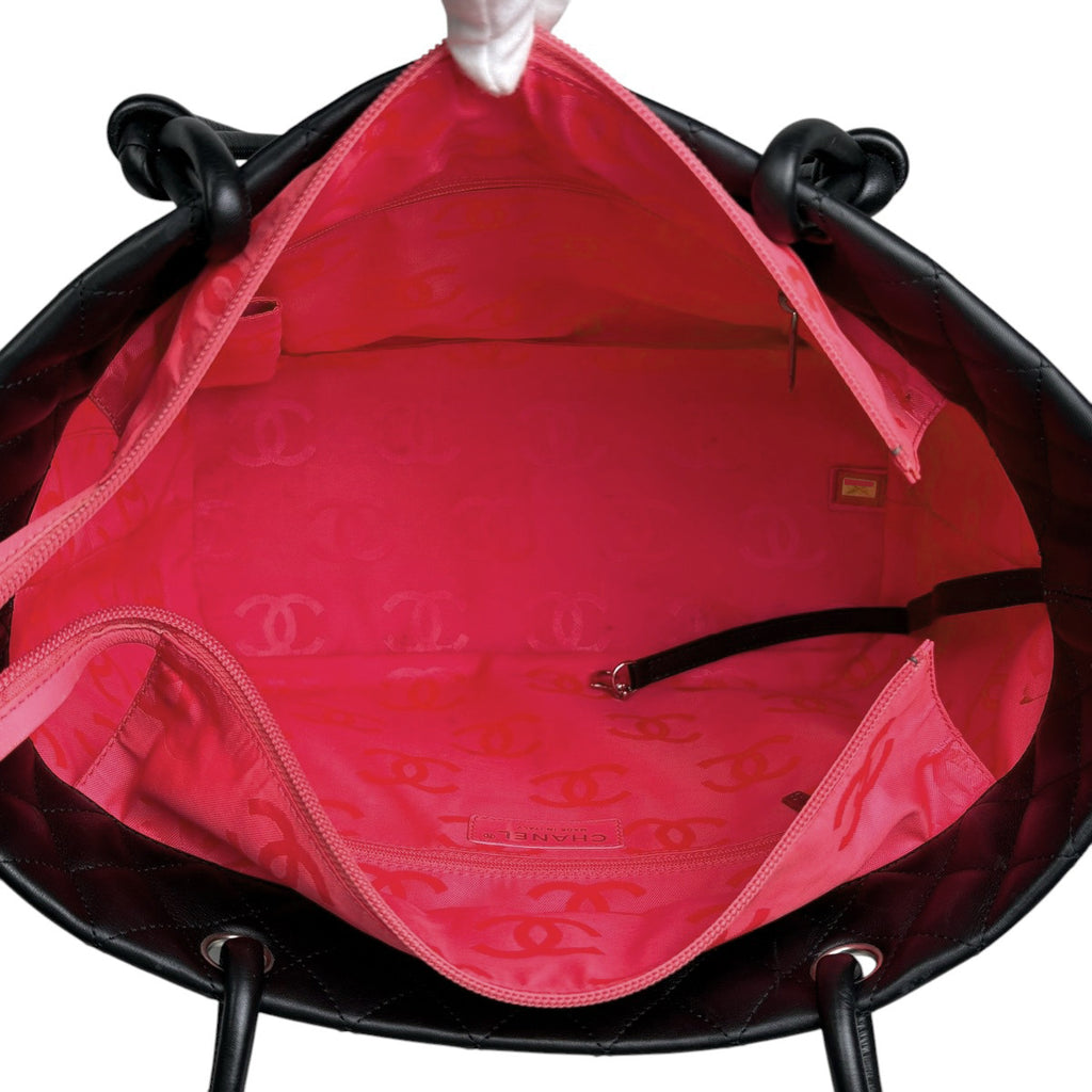 シャネル カンボンライン ラージ ショルダーバッグ レザー ブラック A25169 レディース 中古 brbag