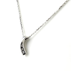 ウーヨンミ メレダイヤ デザインネックレス WG ホワイトゴールド ペンダント ネックレス K18 WG ダイヤモンド レディース ブランドジュエリー 【中古】brjwl