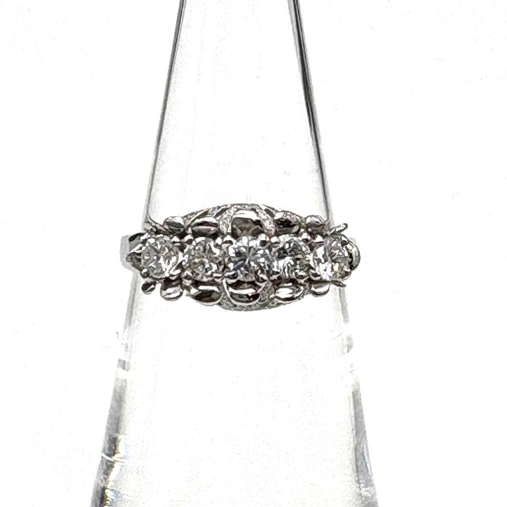 メレダイヤ デザインリング プラチナ 指輪 リング 11号 Pt850 ダイヤモンド レディース 【中古】nbjwl