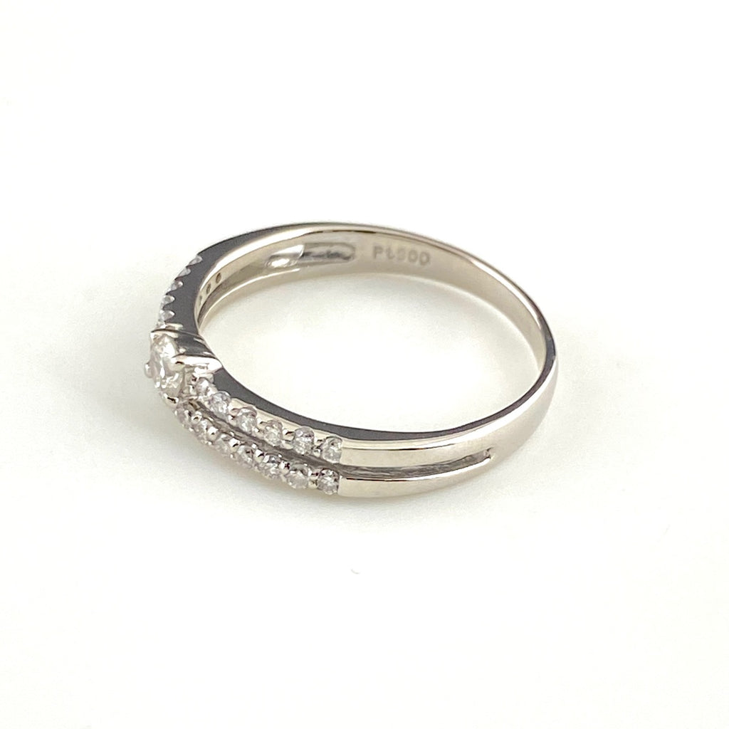 メレダイヤ デザインリング プラチナ 指輪 リング 11.5号 Pt900 ダイヤモンド レディース 【中古】nbjwl
