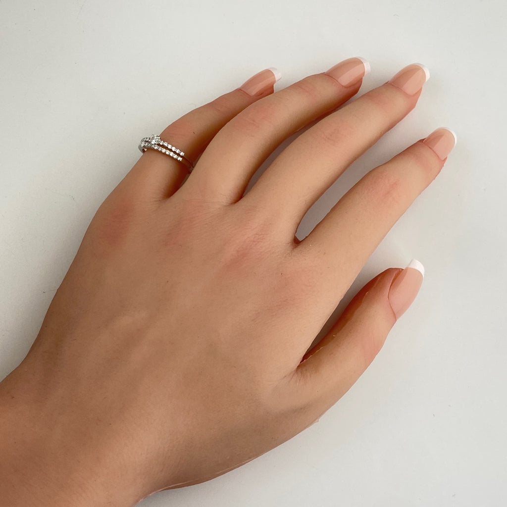 メレダイヤ デザインリング プラチナ 指輪 リング 11.5号 Pt900 ダイヤモンド レディース 【中古】nbjwl