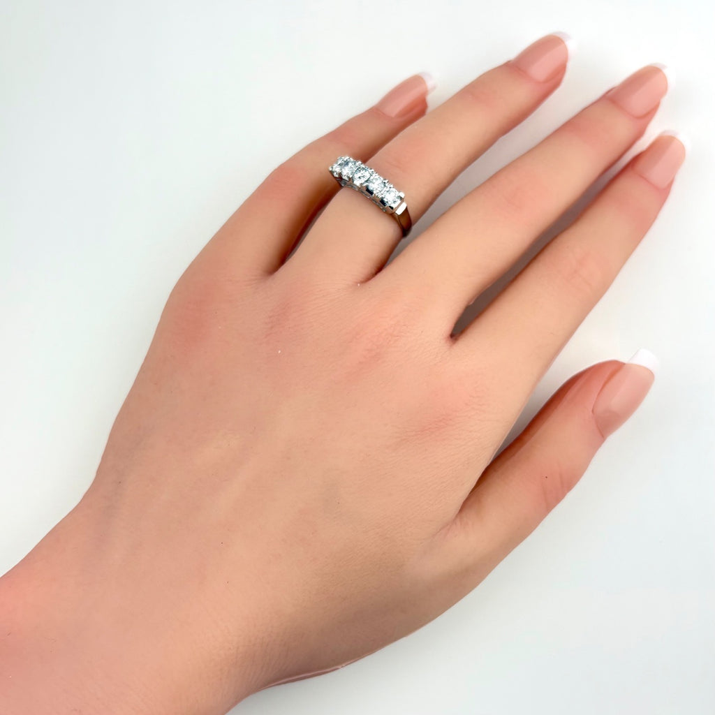 メレダイヤ デザインリング プラチナ 指輪 リング 10号 Pt900 ダイヤモンド レディース 【中古】nbjwl