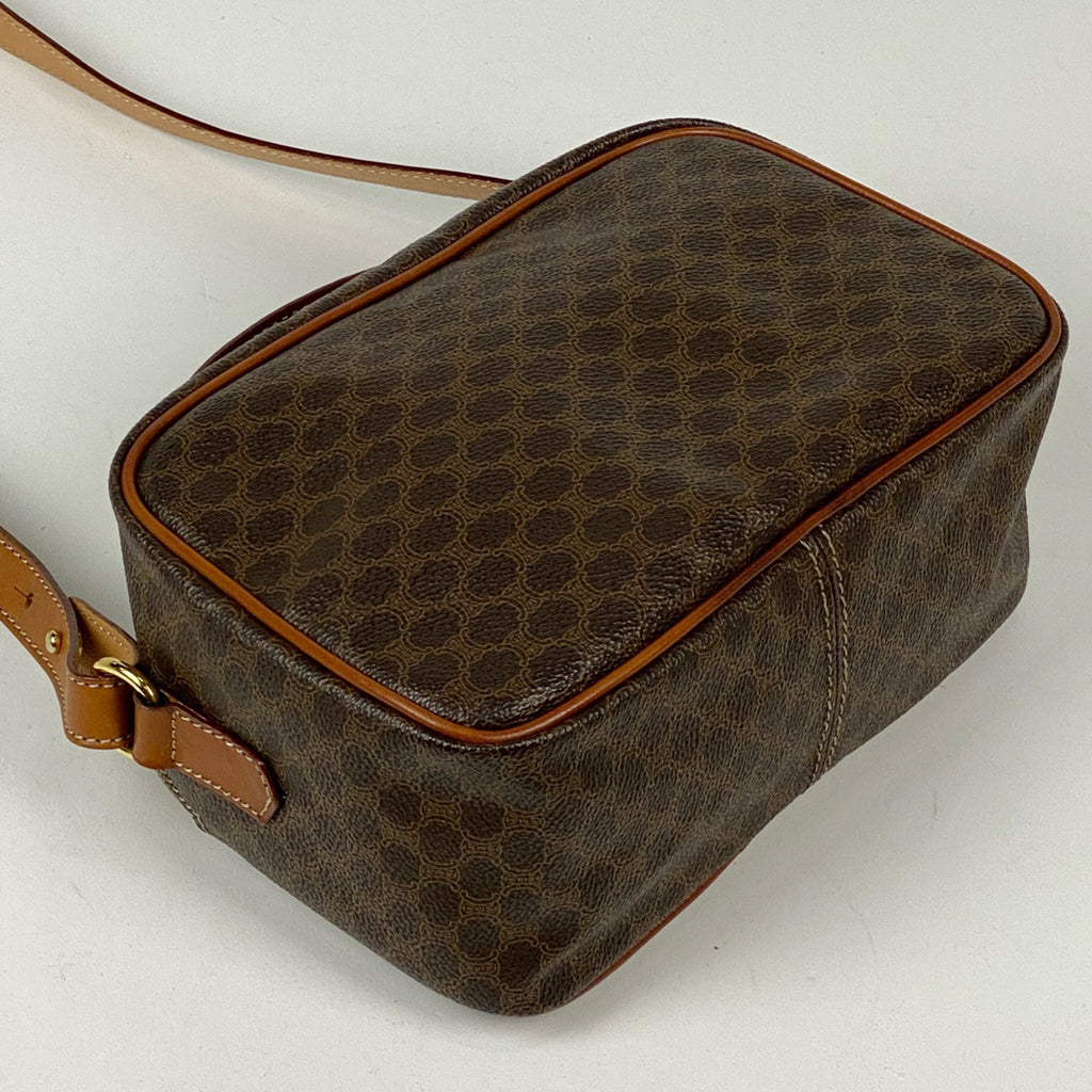 セリーヌ マカダム柄 ショルダーバッグ 斜め掛け ショルダーバッグ コーティングキャンバス ブラウン レディース 【中古】brbag