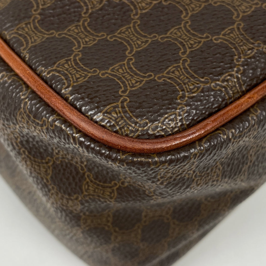 セリーヌ マカダム柄 ショルダーバッグ 斜め掛け ショルダーバッグ コーティングキャンバス ブラウン レディース 【中古】brbag