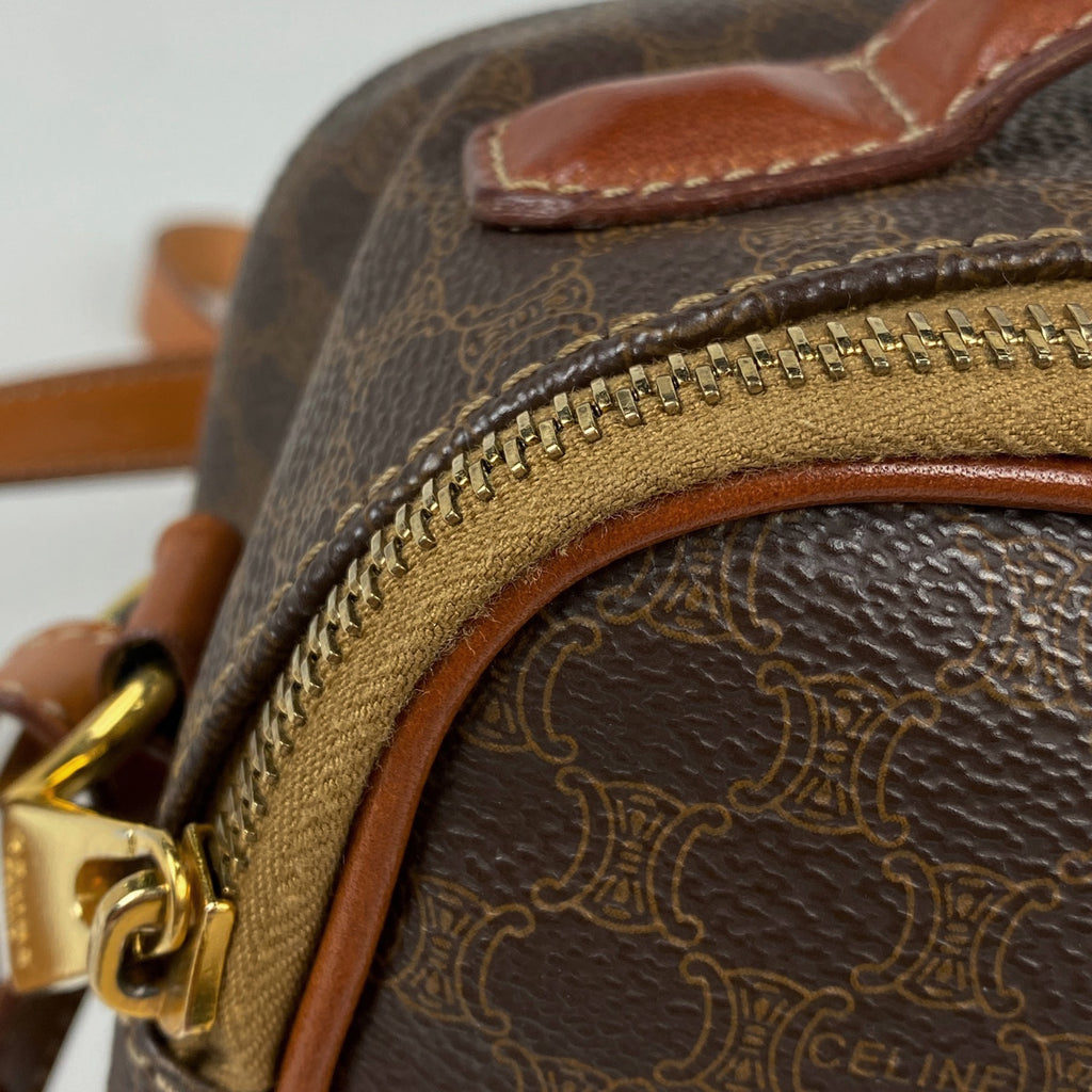 セリーヌ マカダム柄 ショルダーバッグ 斜め掛け ショルダーバッグ コーティングキャンバス ブラウン レディース 【中古】brbag