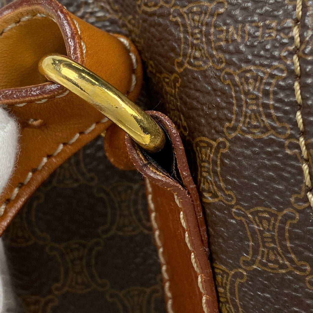 セリーヌ マカダム柄 ショルダーバッグ 斜め掛け ショルダーバッグ コーティングキャンバス ブラウン レディース 【中古】brbag