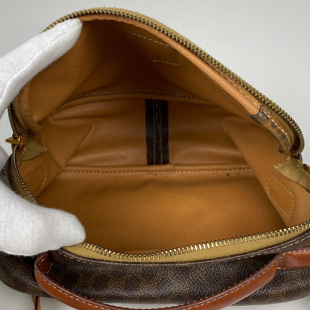 セリーヌ マカダム柄 ショルダーバッグ 斜め掛け ショルダーバッグ コーティングキャンバス ブラウン レディース 【中古】brbag