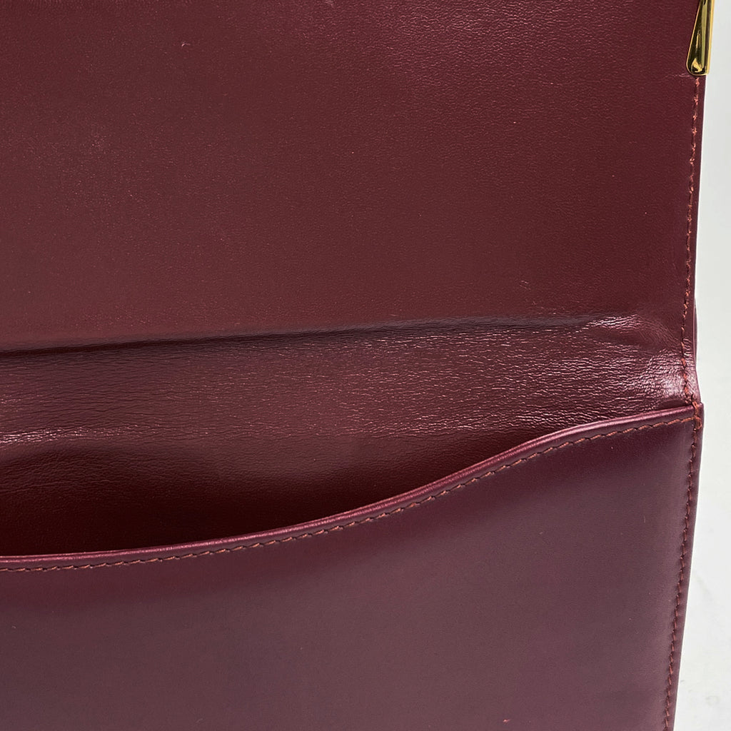 カルティエ マストライン ショルダーバッグ Wフラップ 肩掛け ショルダーバッグ レザー ボルドー レディース ブランドバッグ・小物 【中古】brbag