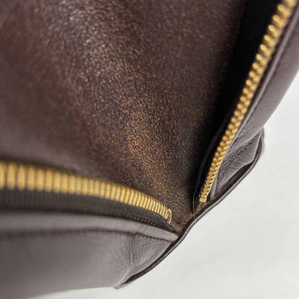 シャネル Vステッチ ショルダーバッグ ココマーク シェブロン ブラウン ショルダーバッグ レザー ボルドー レディース 【中古】brbag