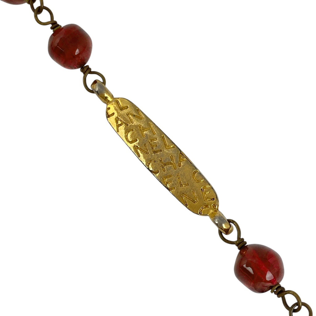 シャネル ロゴ ネックレス 2連 ロング グリポア ネックレス GP ゴールド レッド レディース 【中古】bracc