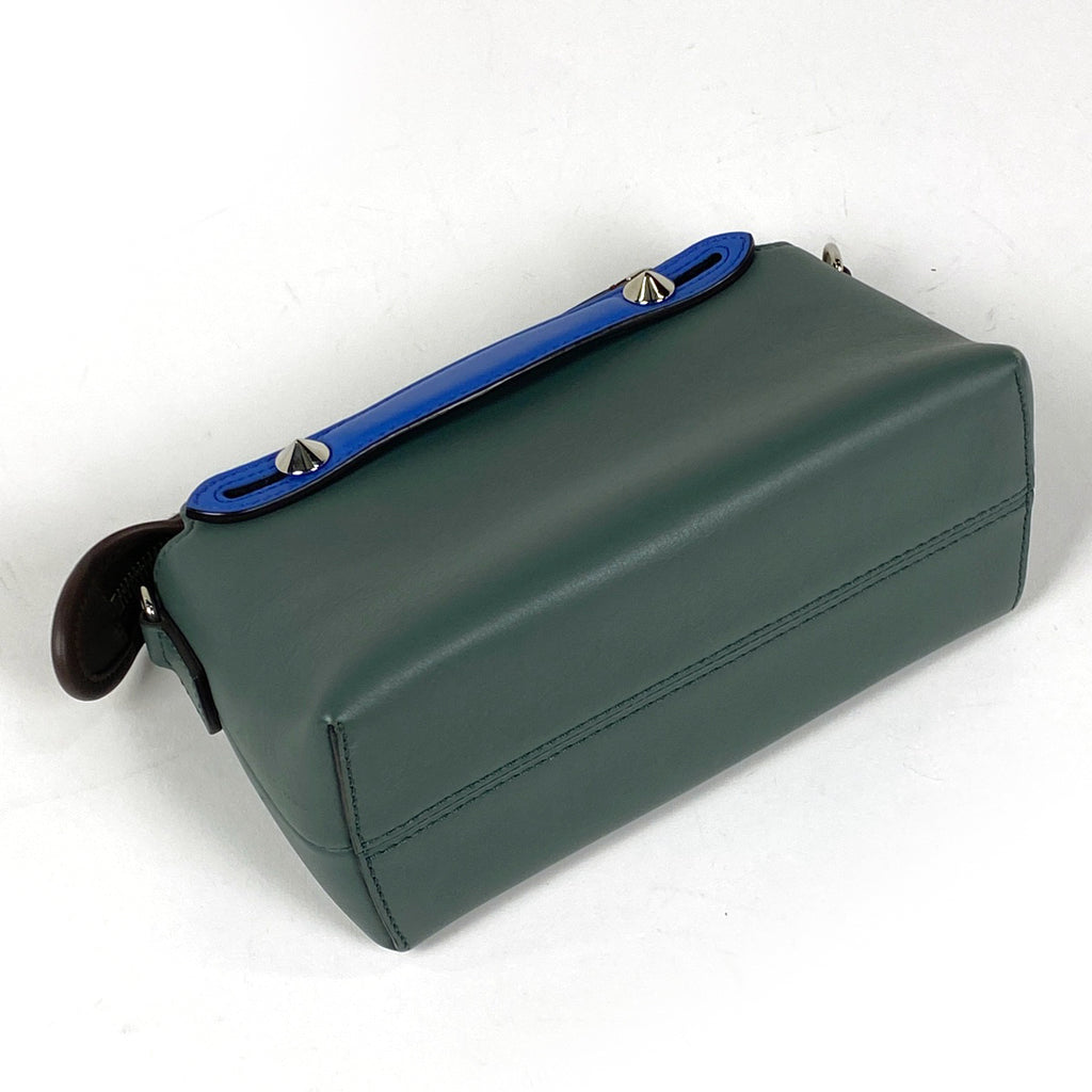 フェンディ バイザウェイ ミニ ハンドバッグ 2WAY ショルダーバッグ ハンドバッグ レザー グリーン ブルー 8BL135 レディース 【中古】brbag