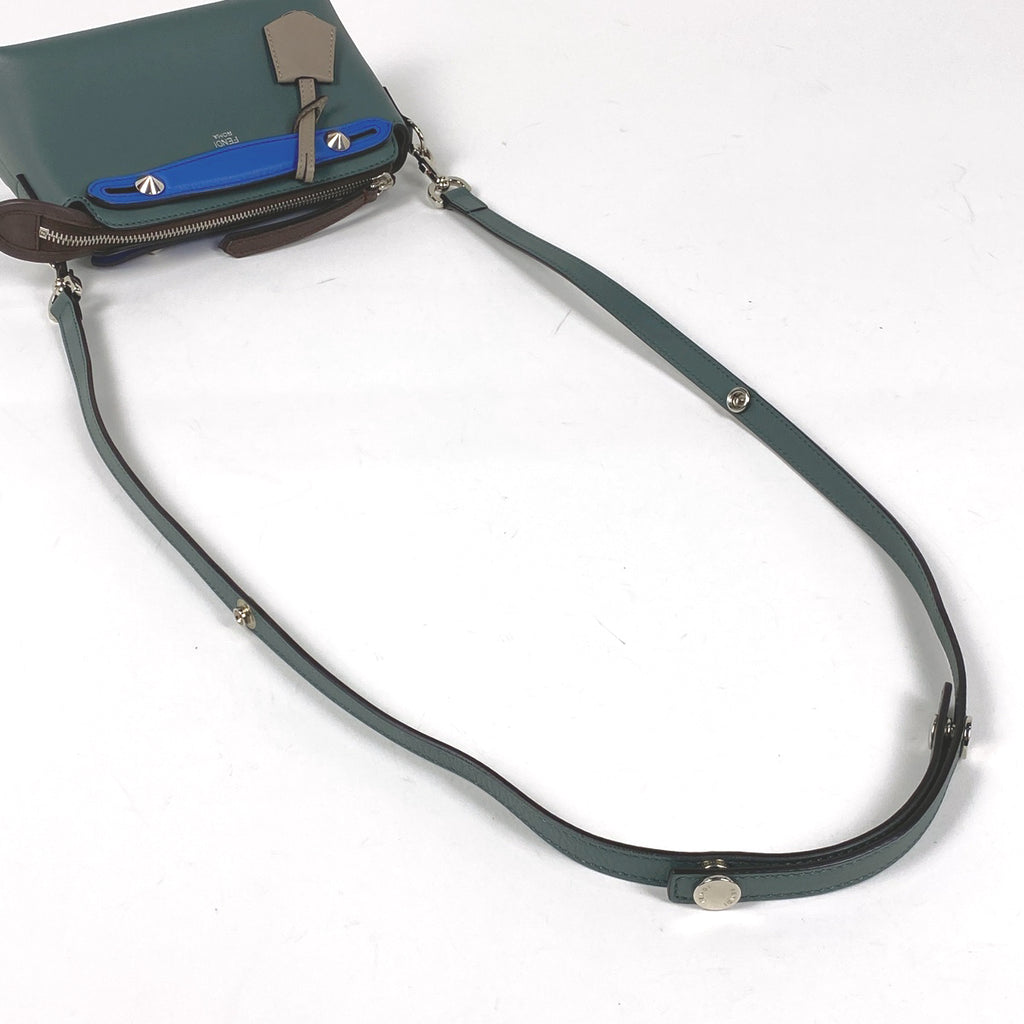 フェンディ バイザウェイ ミニ ハンドバッグ 2WAY ショルダーバッグ ハンドバッグ レザー グリーン ブルー 8BL135 レディース 【中古】brbag