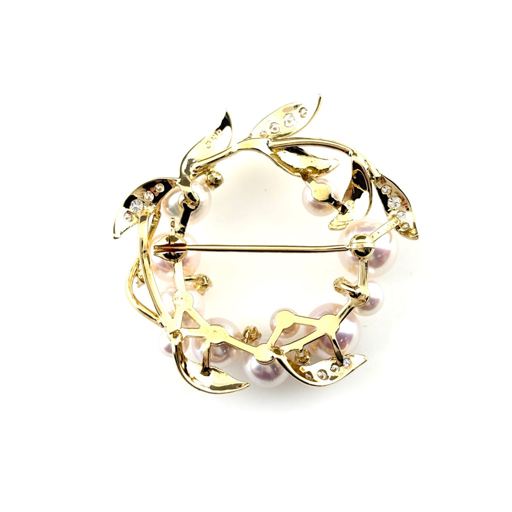 ミキモト パール デザインリング ブローチ K18 パール ダイヤモンド レディース ブランドジュエリー 【中古】brjwl