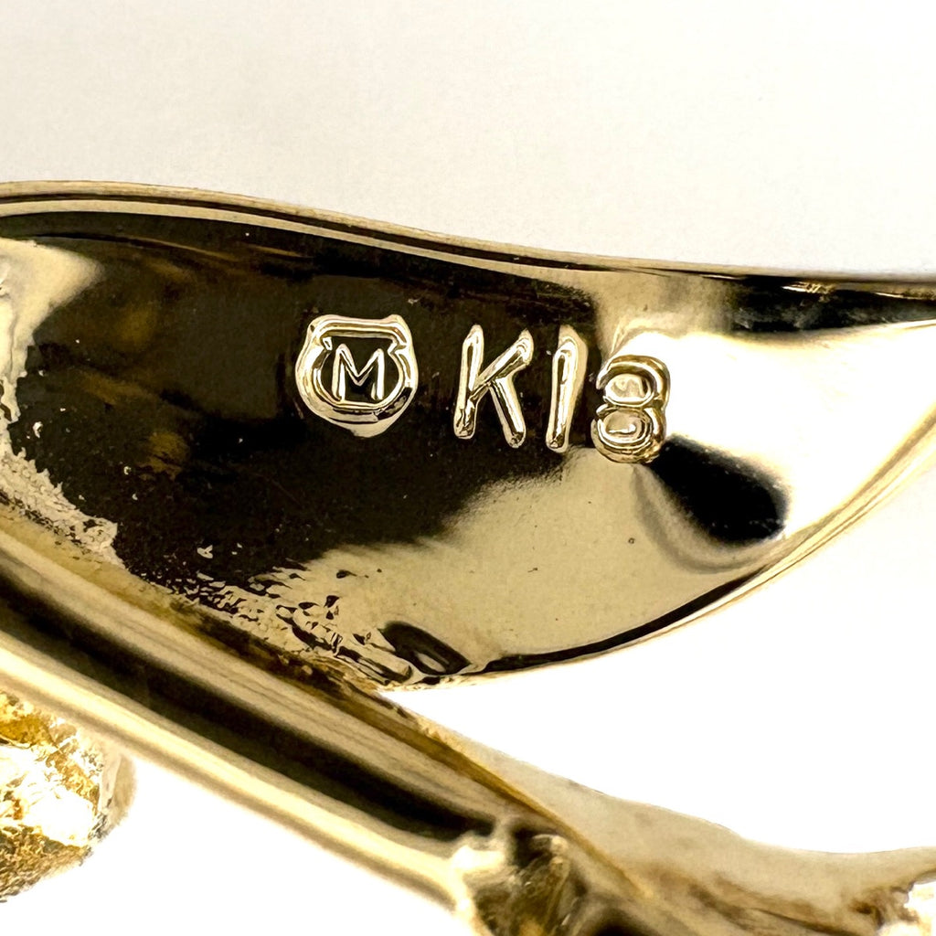 ミキモト パール デザインリング ブローチ K18 パール ダイヤモンド レディース ブランドジュエリー 【中古】brjwl