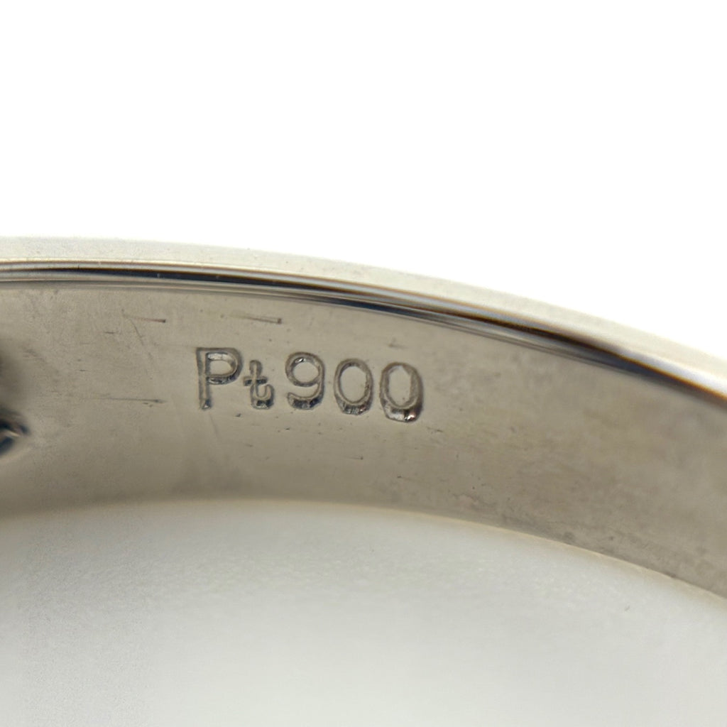 サファイア デザインリング プラチナ 指輪 メレダイヤ リング 12号 Pt900 サファイア ダイヤモンド レディース 【中古】nbjwl