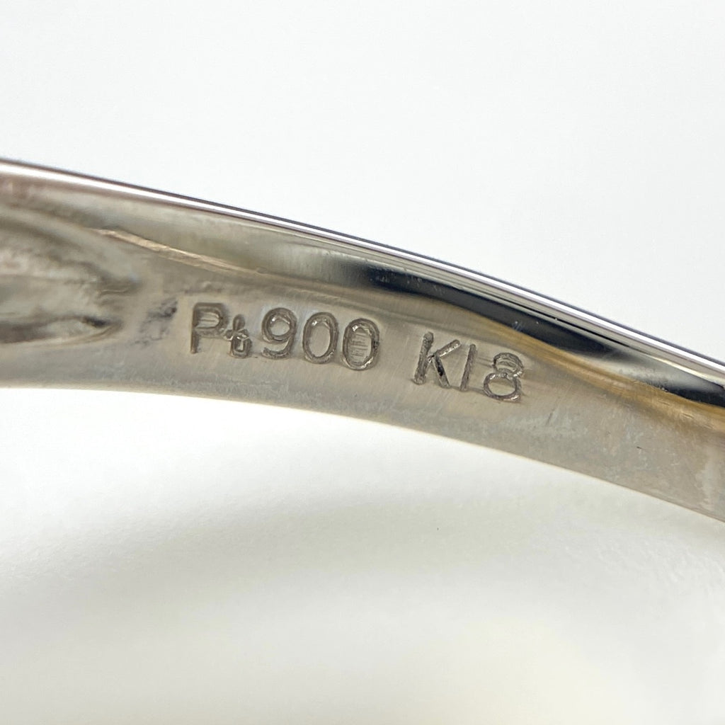 メレダイヤ デザインリング プラチナ YG イエローゴールド 指輪 リング 13号 Pt900 K18 ダイヤモンド レディース 【中古】nbjwl