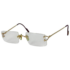 カルティエ ロゴ メガネ アイウェア 眼鏡 メタル ゴールド レディース 【中古】brbag