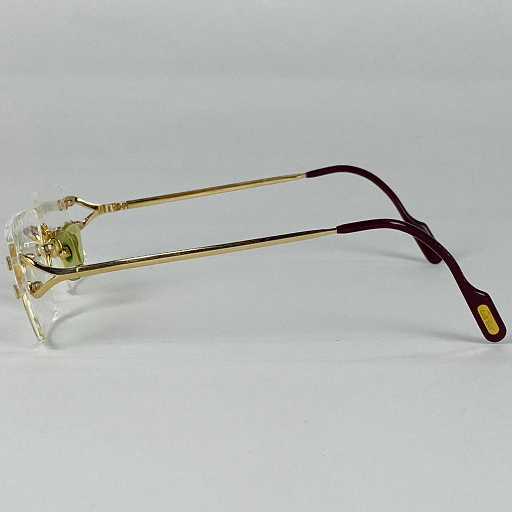 カルティエ ロゴ メガネ アイウェア 眼鏡 メタル ゴールド レディース 【中古】brbag