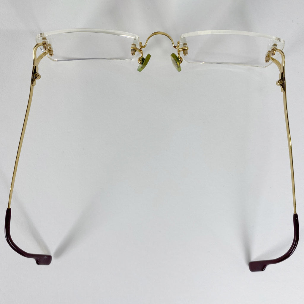 カルティエ ロゴ メガネ アイウェア 眼鏡 メタル ゴールド レディース 【中古】brbag