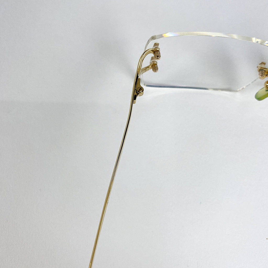 カルティエ ロゴ メガネ アイウェア 眼鏡 メタル ゴールド レディース 【中古】brbag