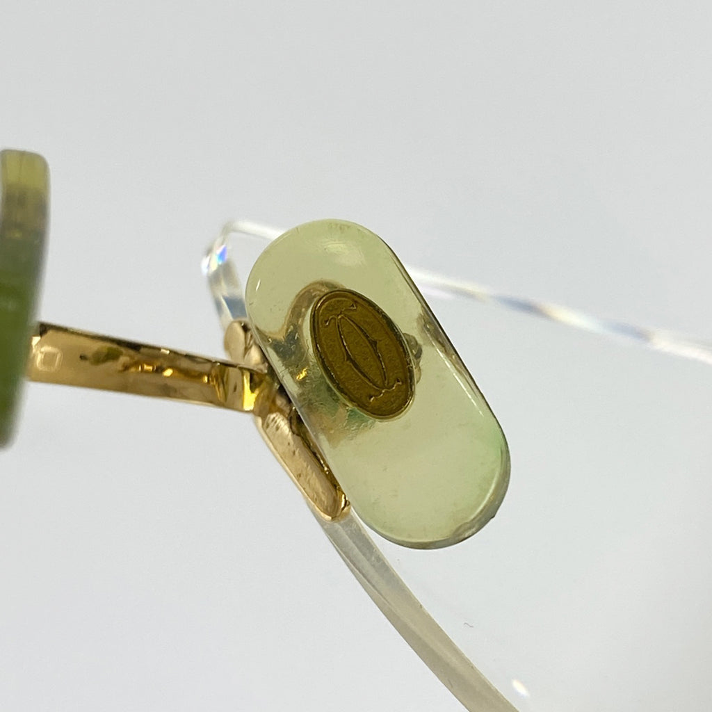 カルティエ ロゴ メガネ アイウェア 眼鏡 メタル ゴールド レディース 【中古】brbag