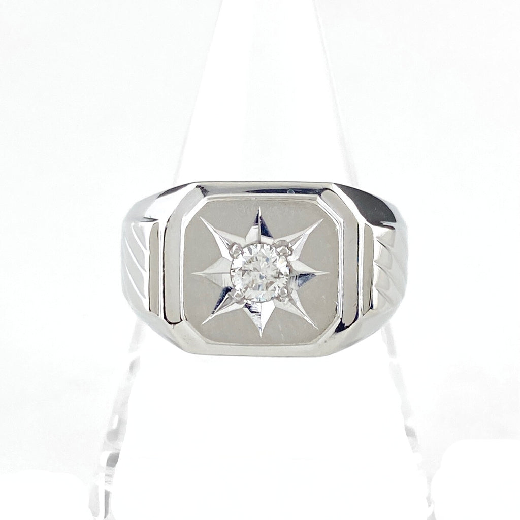 ダイヤモンド デザインリング プラチナ 指輪 リング 23号 Pt900 ダイヤモンド メンズ 【中古】nbjwl