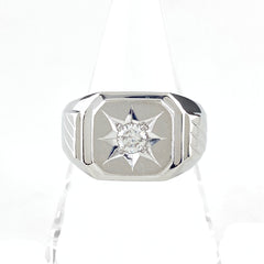 ダイヤモンド デザインリング プラチナ 指輪 リング 23号 Pt900 ダイヤモンド メンズ 【中古】nbjwl