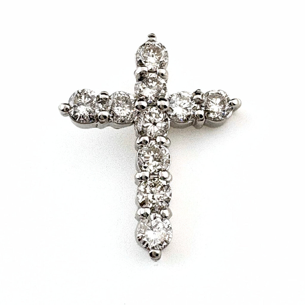 クロスモチーフ ペンダントトップ プラチナ メレダイヤ 十字架 ペンダントトップ Pt900 ダイヤモンド レディース 【中古】nbjwl