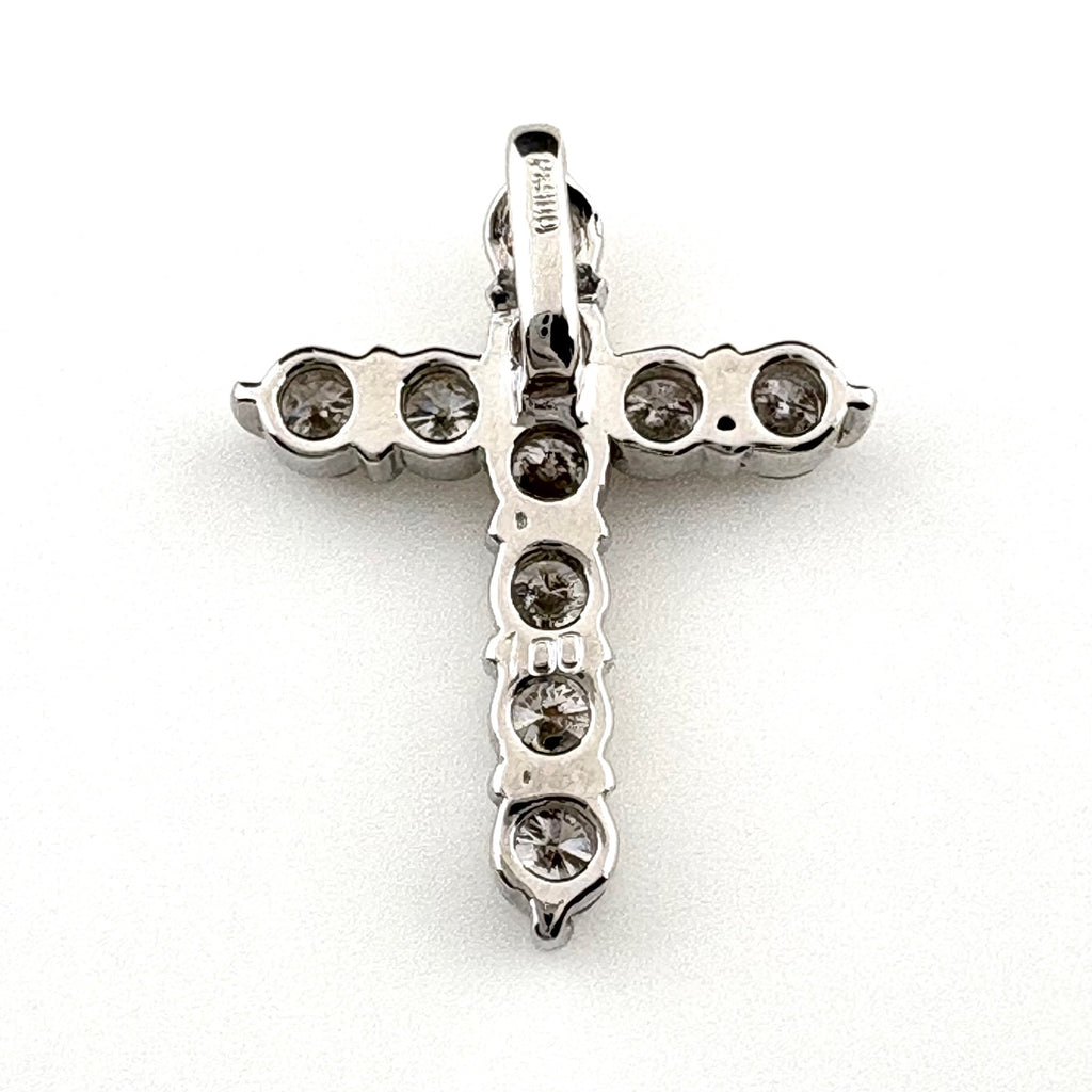 クロスモチーフ ペンダントトップ プラチナ メレダイヤ 十字架 ペンダントトップ Pt900 ダイヤモンド レディース 【中古】nbjwl