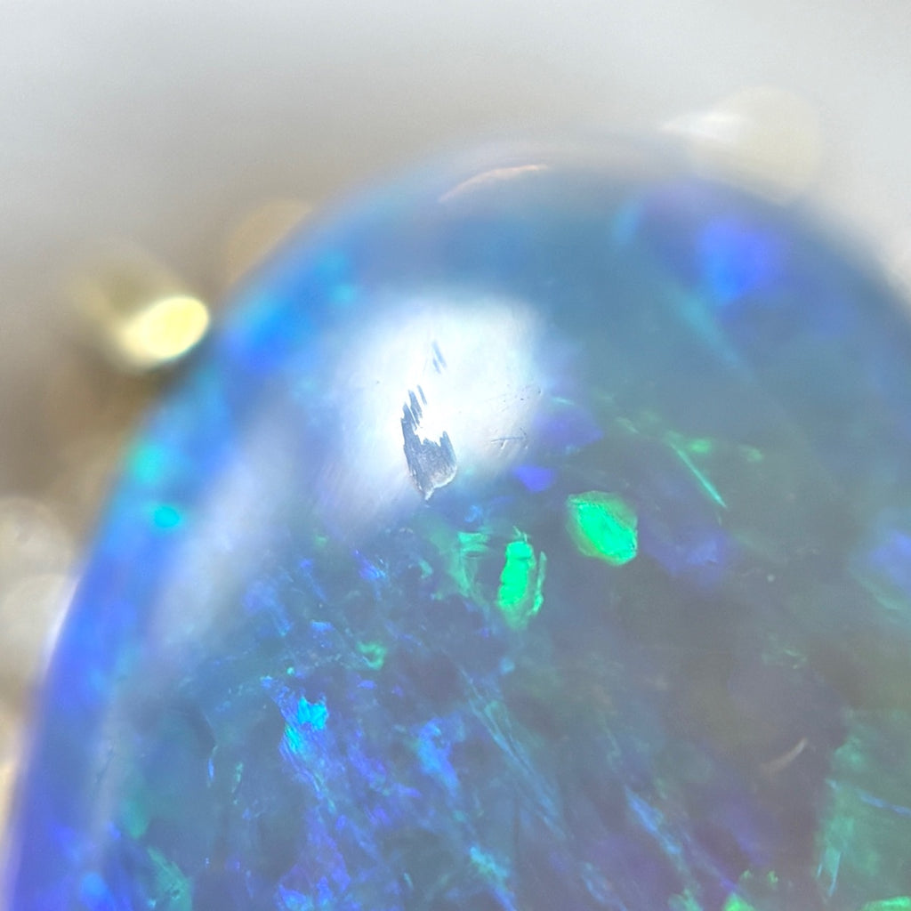 オパール デザインリング YG イエローゴールド 指輪 メレダイヤ リング 11号 K18 オパール ダイヤモンド レディース 【中古】nbjwl