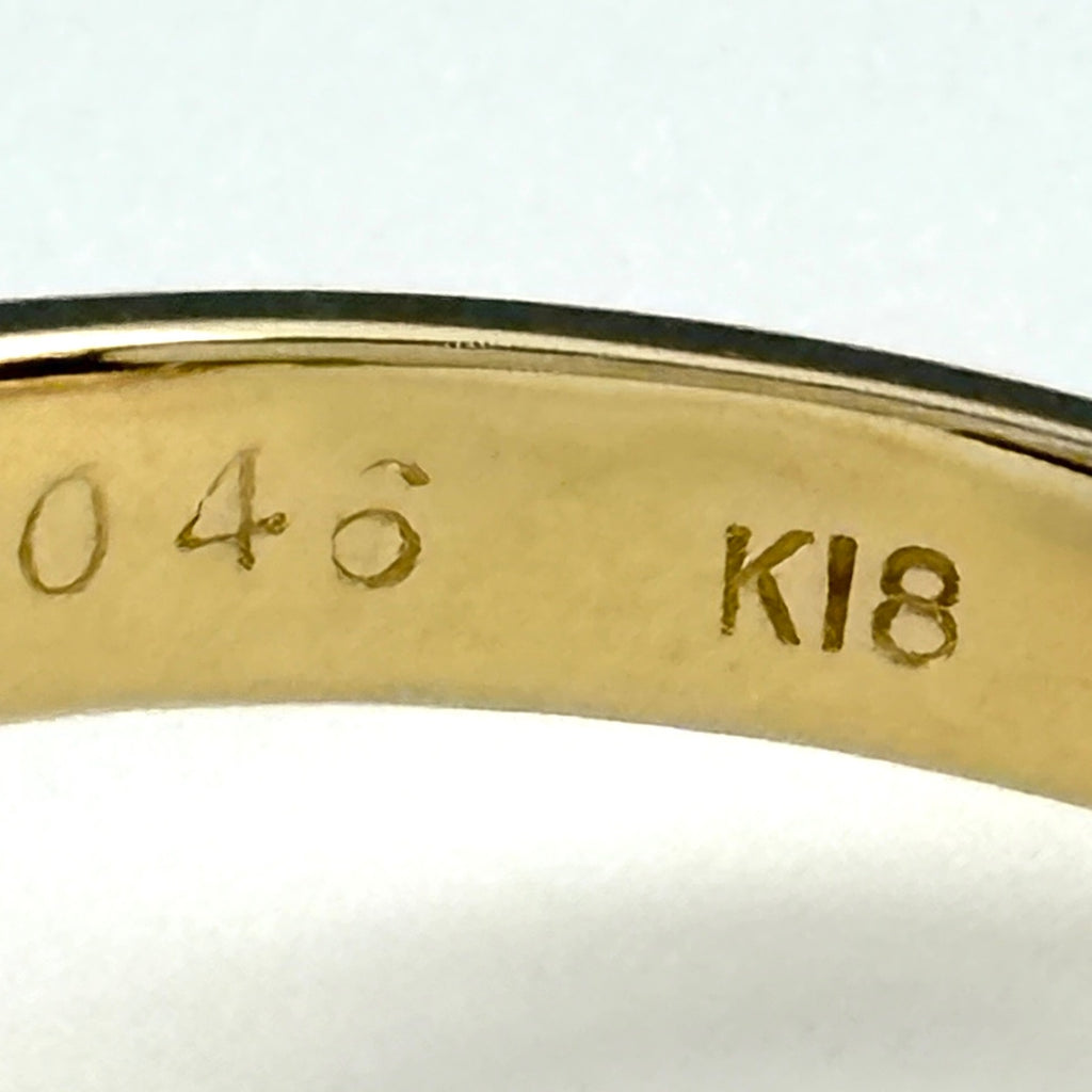 オパール デザインリング YG イエローゴールド 指輪 メレダイヤ リング 11号 K18 オパール ダイヤモンド レディース 【中古】nbjwl