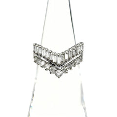 メレダイヤ デザインリング プラチナ 指輪 リング 10号 Pt900 ダイヤモンド レディース 【中古】nbjwl