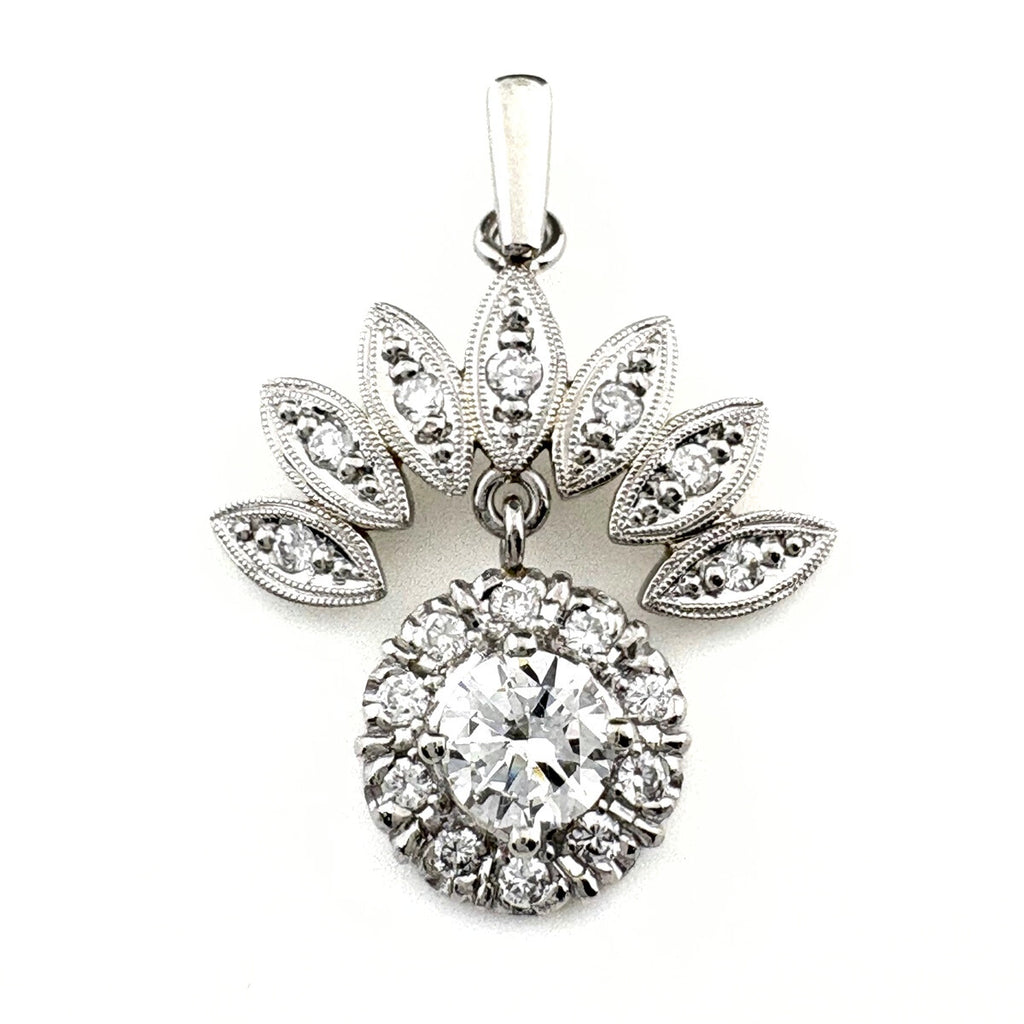 ダイヤモンド ペンダントトップ プラチナ メレダイヤ スイング ペンダントトップ Pt850 ダイヤモンド レディース 【中古】nbjwl