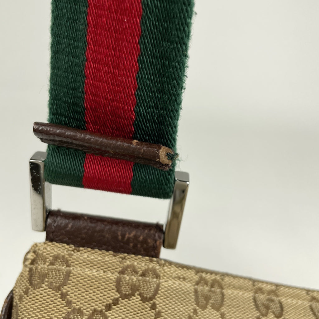 グッチ GG柄 ショルダーバッグ 斜め掛け シェリーライン ウェブ ショルダーバッグ GGキャンバス ブラウン 169937 レディース 【中古】brbag